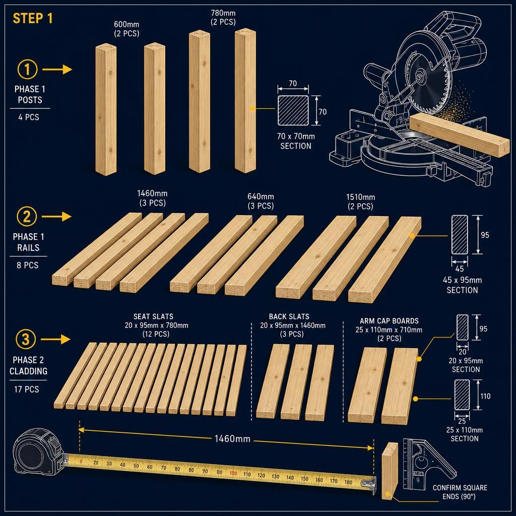 CUT ALL PINE PIECES