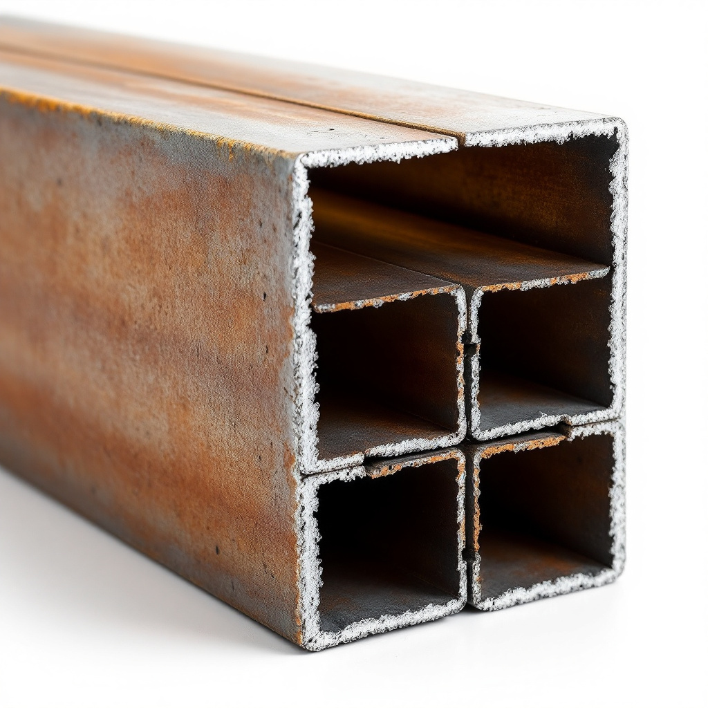 Square steel tube — table end cross pieces