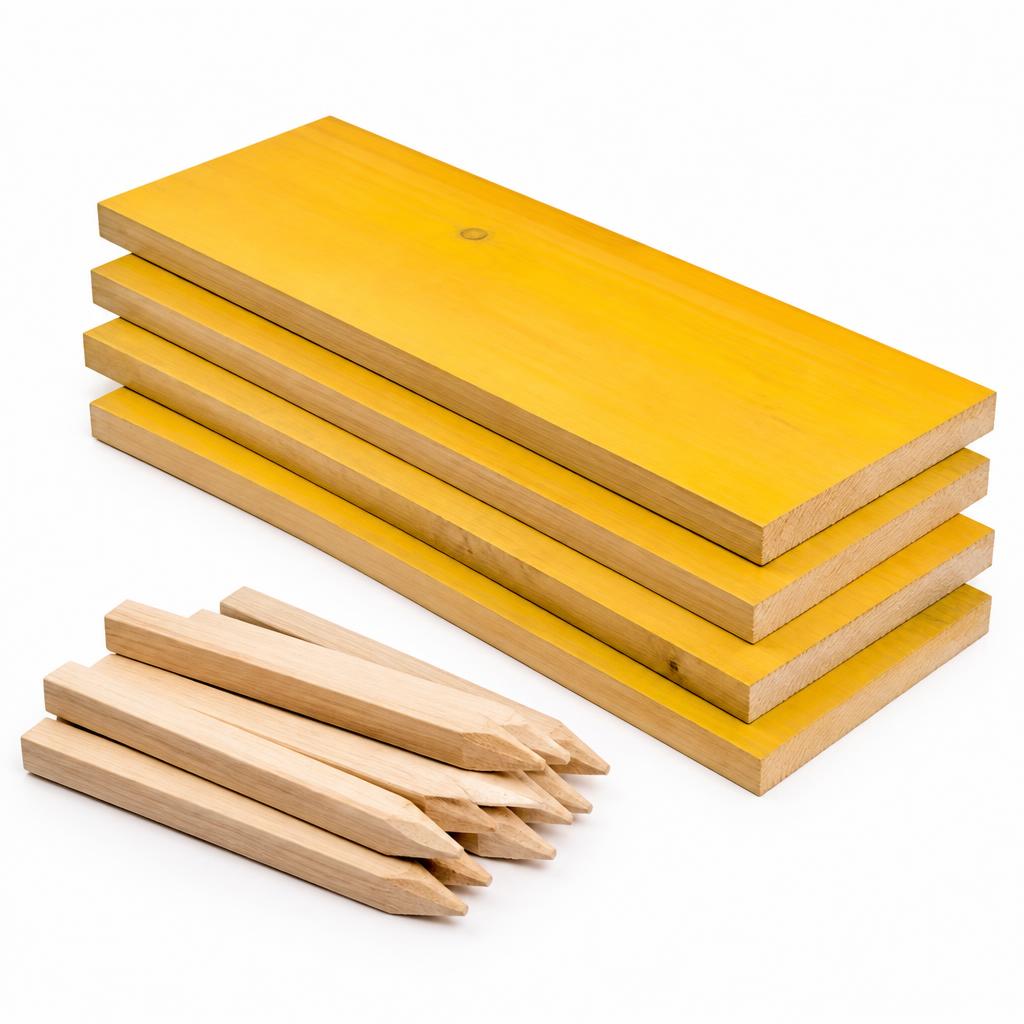 Formwork boards and pegs