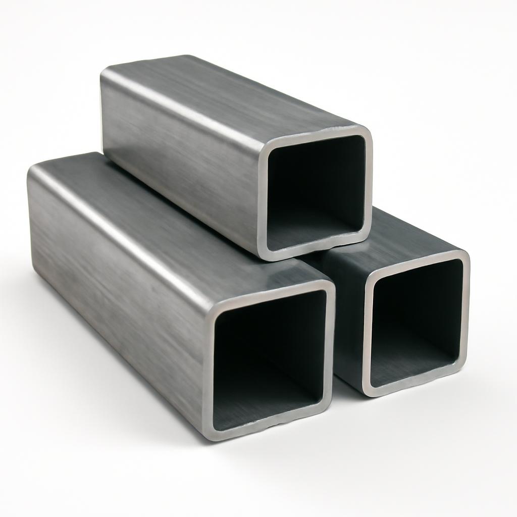 Square steel tube — table top rails