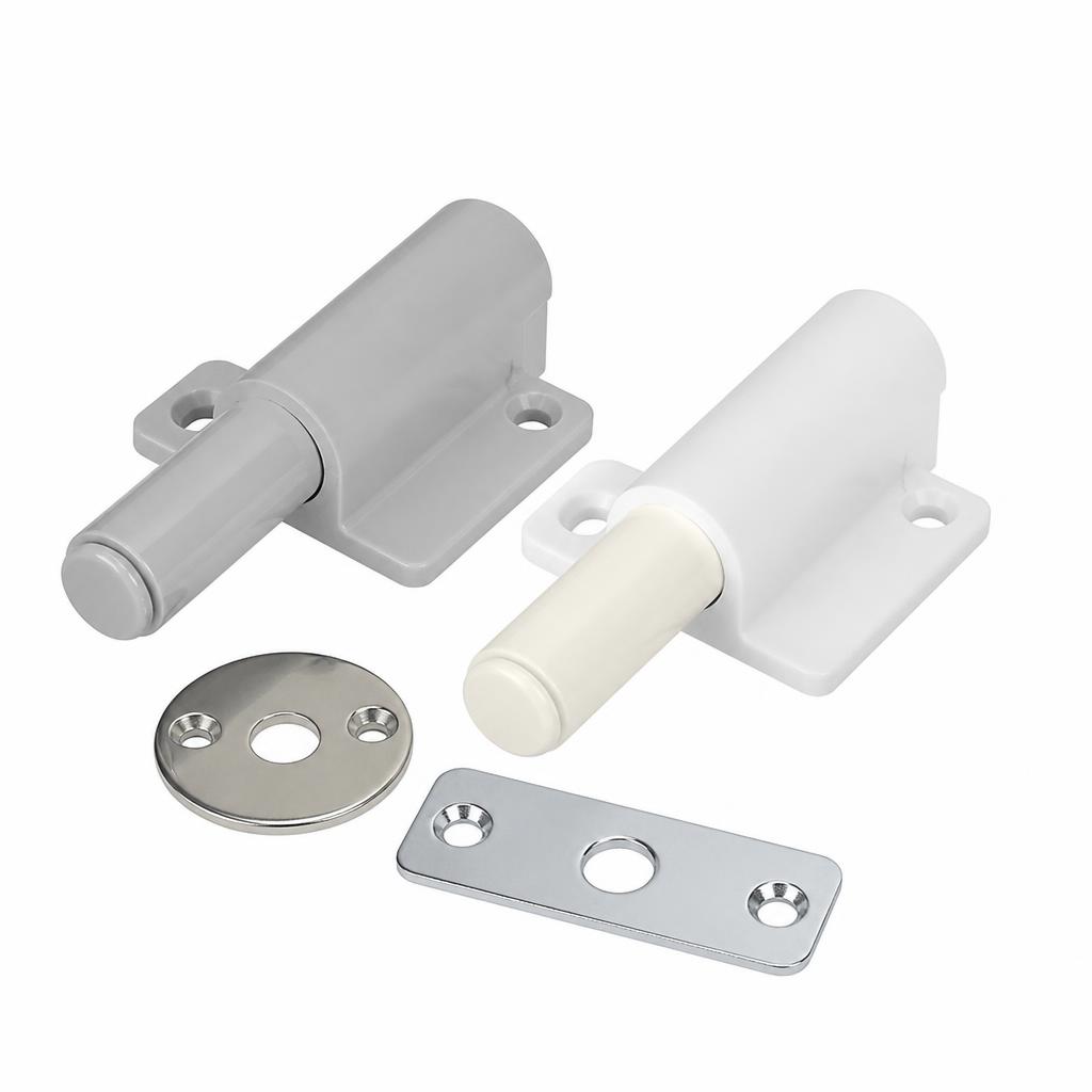 Push-to-open latches (inset-door type) with adjustable stroke
