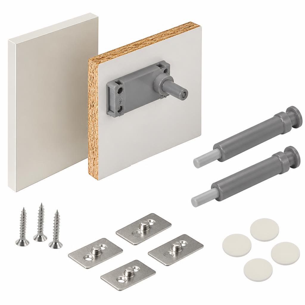 Push-to-open cabinet system