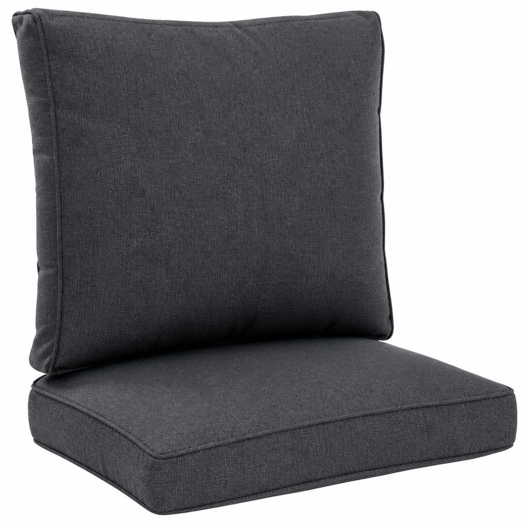 Charcoal-grey outdoor back cushions