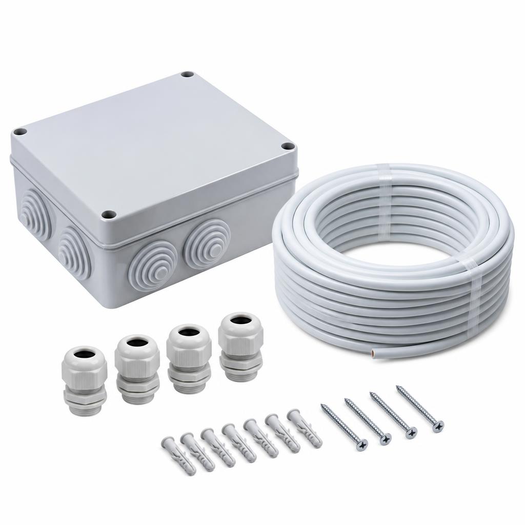 Outdoor junction box and cable